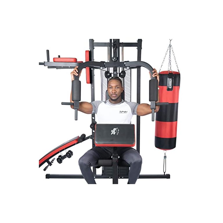 Fit4home TF7005 Professional Home Gym Punching Bag & 68kg Weight Stack
