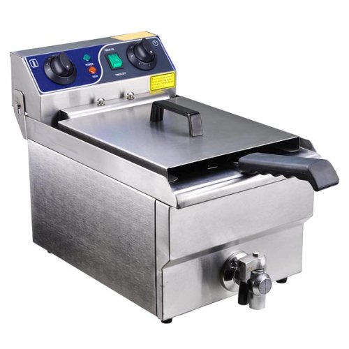 Click Here to See More Images Commercial Stainless Steel Electric Deep Fryer with Drain Rotating Fyer Head Makes Cleansing