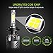 WSIIROON H7 LED Headlight Bulb - Super Bright COB Chips - 60W 7000K 9000LM Cool White - Hi/Lo Beam/Fog Light Bulbs (2 Pack）