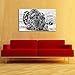 Visual Art Decor Black and White Animal Canvas Wall Art,Abstract Leopard Decor Canvas Prints Framed Artwork Living Room Bedroom Decor 24inchx32inch