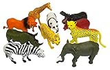 10 Pcs Large Zoo Animals - Lion, Tiger, Hippo, Elephant, Giraffe