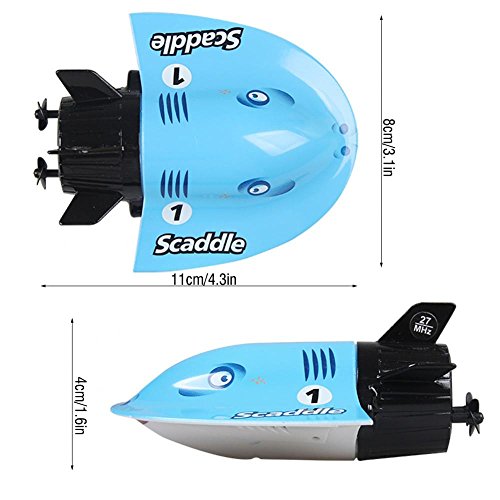 image for Dilwe Mini Submarine Toy, RC Remote Control Submarine Underwater Sight
