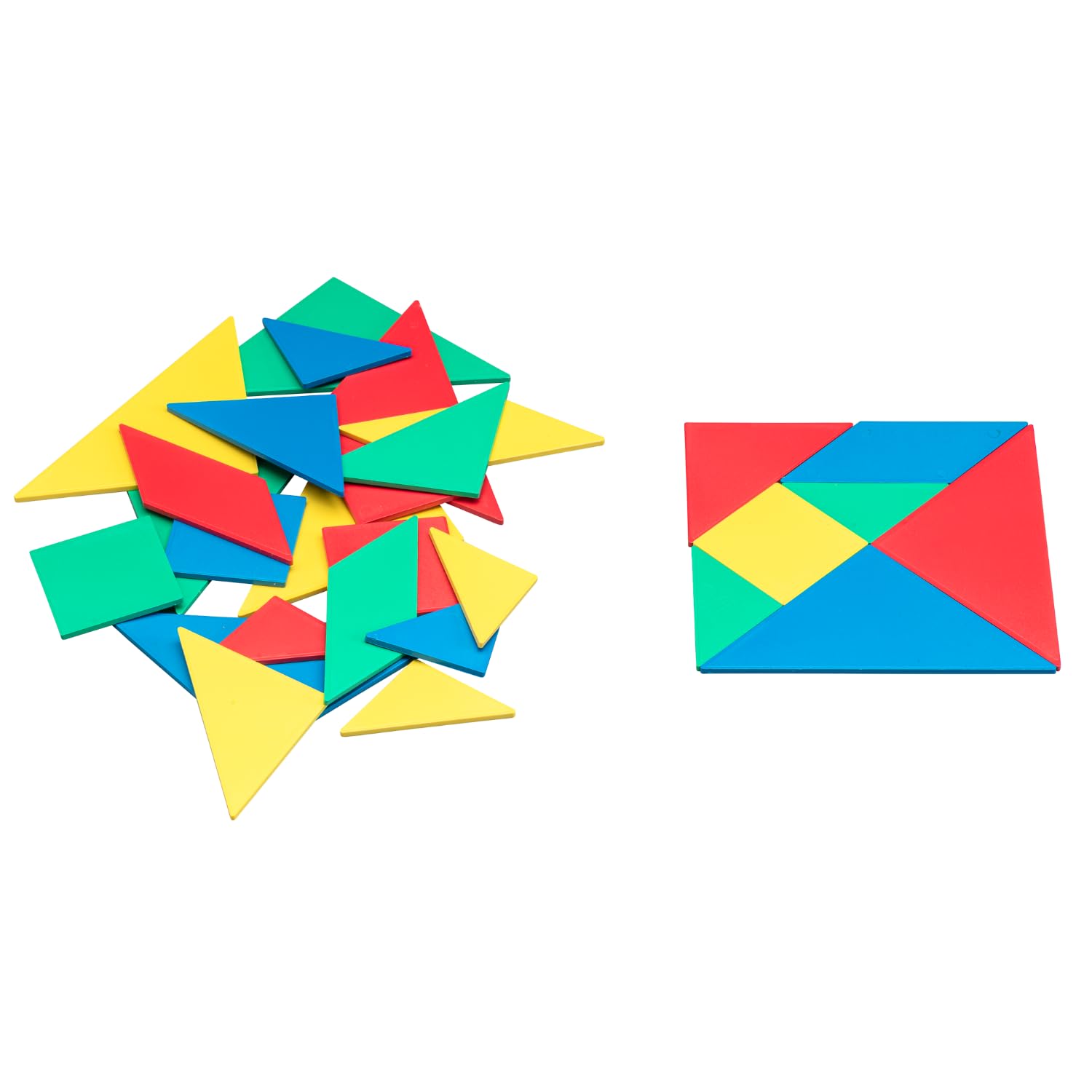 WISSNER Tangram Puzzle Game Set of 4 Chinese Puzzle - Robust - Made from Solid Plastic