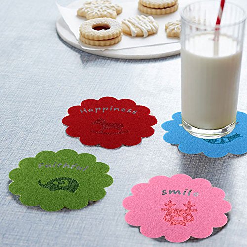Cookware Guards, Dayree Pot and Pan Protectors Washable Soft Fibers Antiskid Cookware Protector Set of 12, 3 Sizes, 4PCS Per with 6Pcs Free Coasters