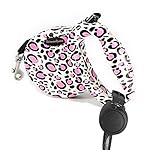 Retractable Dog Leash Pink Leopard Print, Triumilynn No Tangle and Smooth Dog Retractable Leash 10ft for Small Medium Breed up to 35lbs, Brake and Lock Button, Free Waste Bag Holder Attached