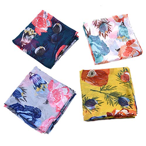 image for Woogwin Women's Scarves Lady Light Soft Fashion Floral Brids Print Sca