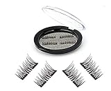 Dual Magnetic Eyelashes - 1 Pairs (4 Pieces) Cover the entire eyelids , No Glue,3D Reusable Fake Eyelashes Handmade For Women Makeup Natural Look