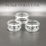 CENGLORY 3PCS Replacement Bulb Glass Tube 8.5ml Capacity for Stick V9 Max (Clear)