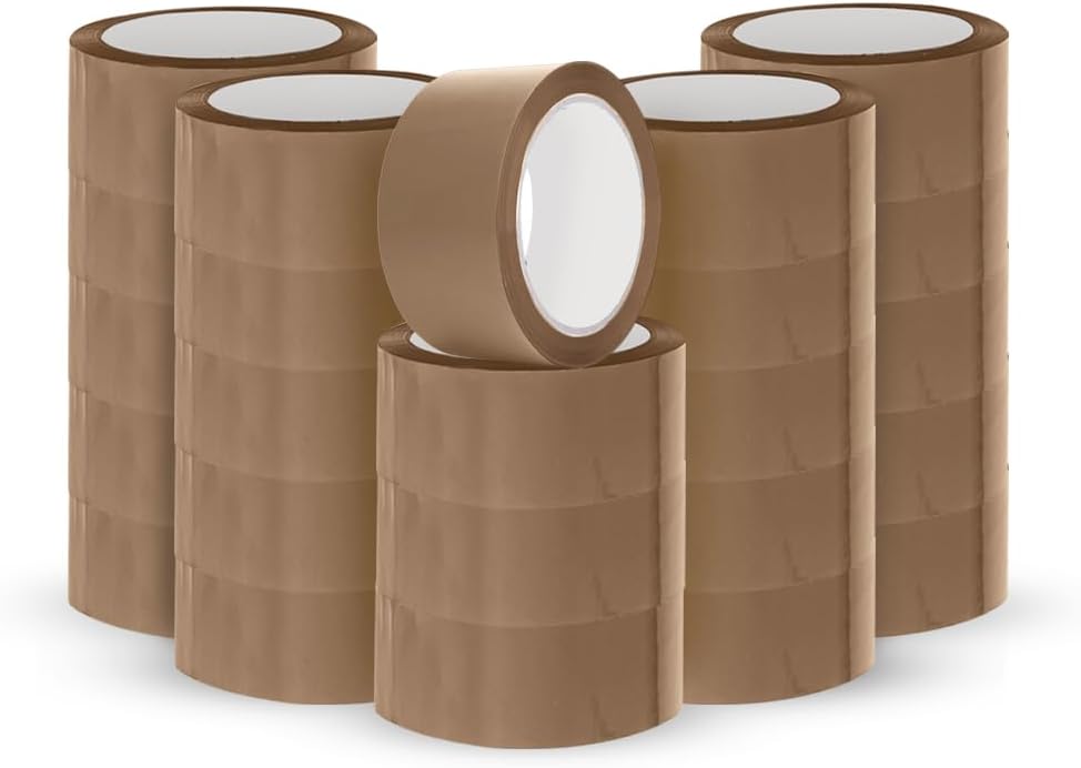 ARVO Brown Packing Tape 24 Rolls 48 mm x 60 m Low Noise Acrylic 50µ