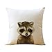 WOMHOPE 4 Pcs [Just Covers] - Animal Watercolor Patern Cotton Linen Pillow Covers Throw Covers Square Cushion Pillowcase Decorative Pillow Shams (Bear (Set of 4 pcs))