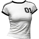 IDEWO Vintage Graphic Baby Tees for Women Brazil Shirt Y2k Tops Mexico Crop Jersey 2000s Summer Going Out Tops