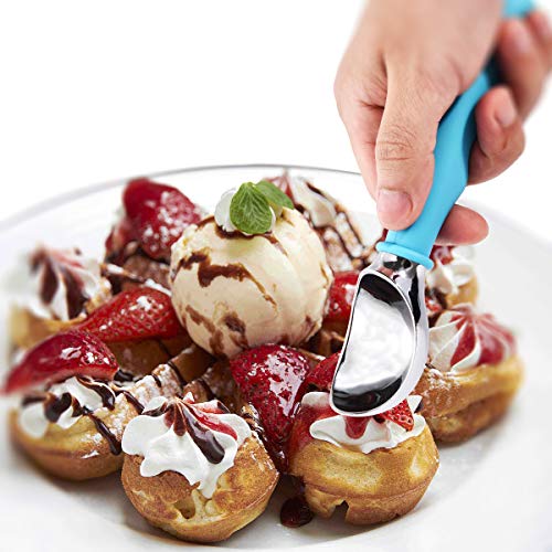 Professional Ice Cream Scoop Slip Rubber Grip Ergonomic Handle Easy Release ice cream Cookie Dough & Pies - Thumbnail 6