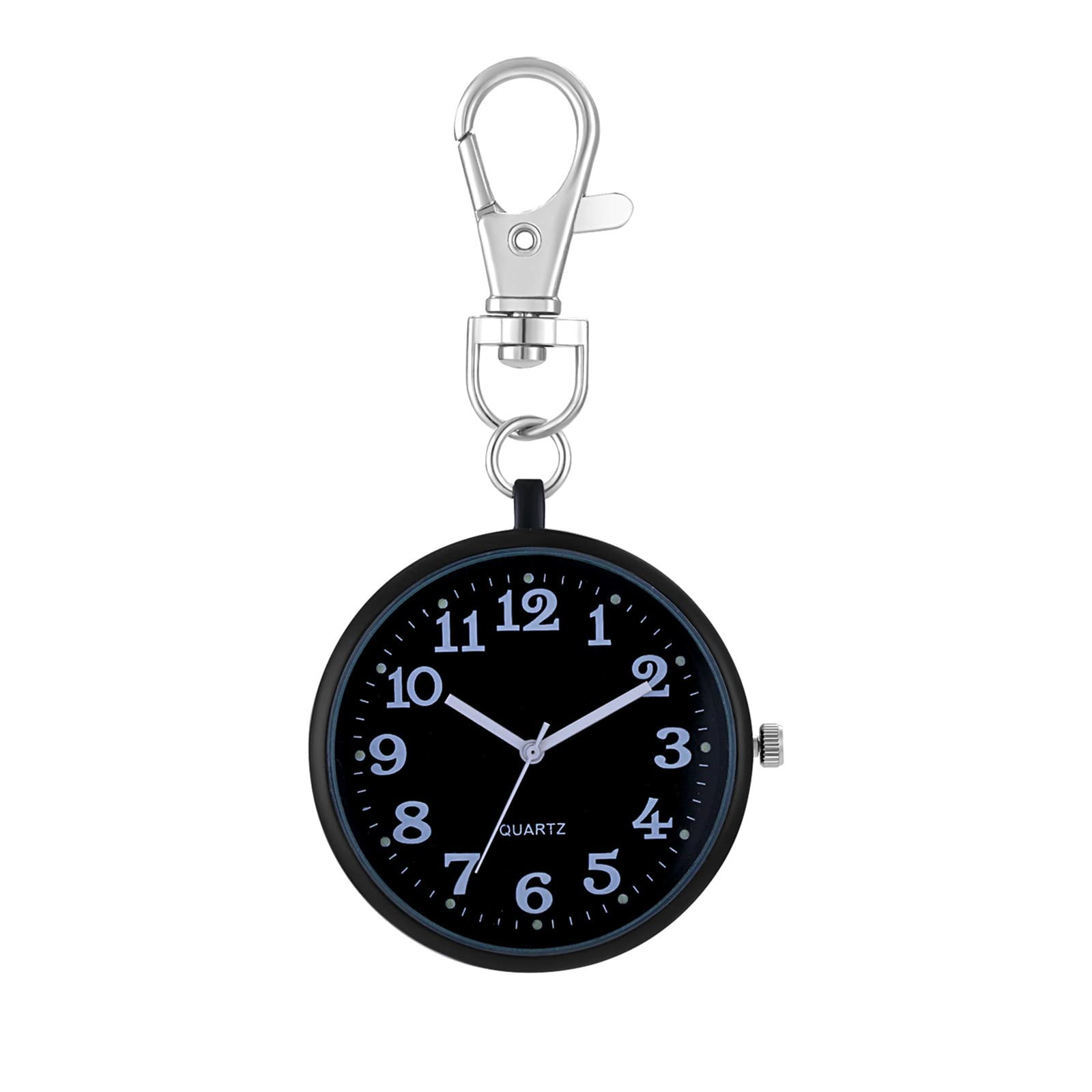 JewelryWe Key Chain Watch Novelty Key Ring Watch Vintage Gold/Silver Quartz Pocket Watch FOB Clip-on Watch, for Men Women
