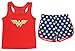 Wonder Woman Little Girls' Wonder Woman Sporty Mesh Pajama Short Set, Red, 4/5