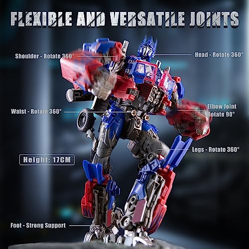 SK MISS Transformable Toys Figure, Transformable Robot Toys, Action Figure with Extra Head and Interchangeable Weapons, for Children Over 7 Years Old
