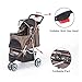 Comiga Pet Stroller, 3-Wheel Cat Stroller, Foldable Dog Stroller with Removable Liner and Storage Basket, for Small-Medium Pet,Coffeethumb 1