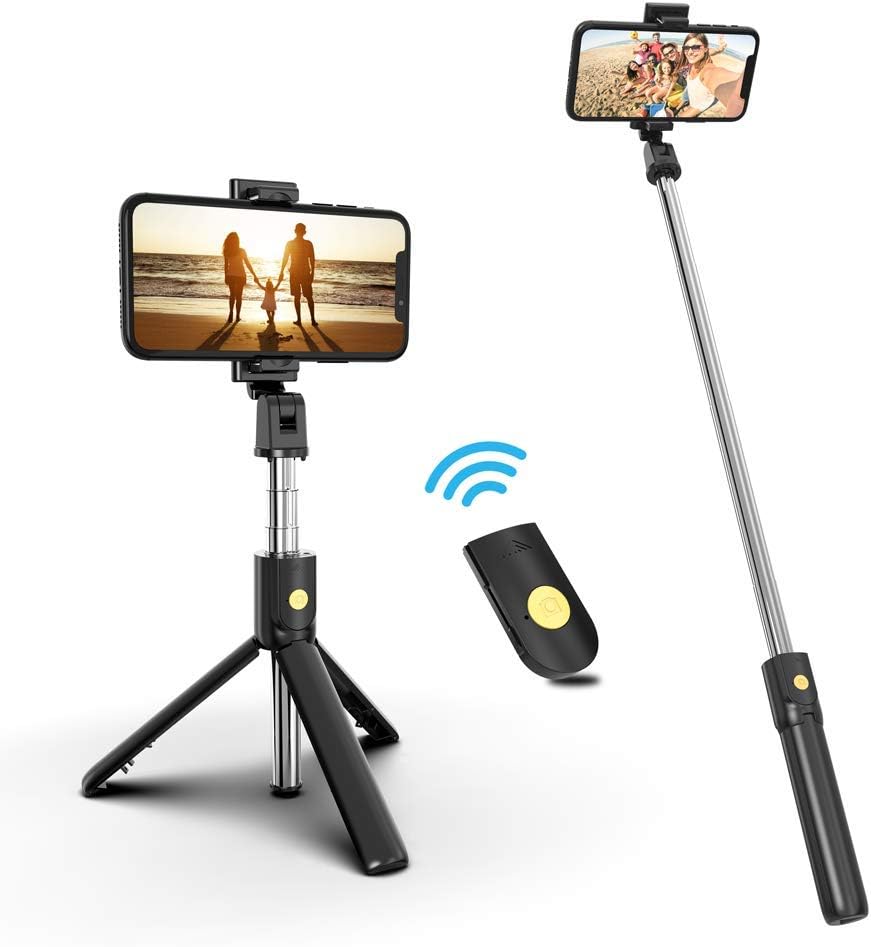 Selfie Stick, Extendable Selfie Stick with Wireless Remote and Tripod Stand, Portable, Lightweight, Compatible with iPhone XR/iPhone 11/11 Pro/iPhone Xs/iPhone X/Galaxy Note 10/S20/Google/Huawei, More: Camera & Photo