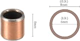 Kozelo 6pcs 0608 Sleeve Bearings 6mm Bore x 8mm OD x 8mm Length Oilless Bushings view 3