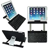 GSAGear Rotating Flip Turn Bluetooth Keyboard Case for iPad Air 5th Gen with IOS Commands. Notebook Style with 360 degree Rotating Viewing Stand - Black