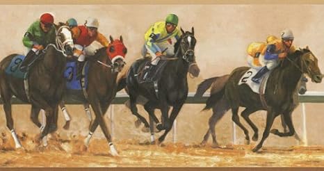 Wallpaper Border Horse Racing Down The Stretch: Amazon.co.uk: Kitchen