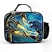 Godzilla Monster & King Ghidorah PU Leather Lunch Bag Lunch Box,Insulated Leakproof Lunchboxes Food Bag for Kids Adults,Portable Resuable Insulation Cooler Lunch Tote Bag for Work Picnic School Travel