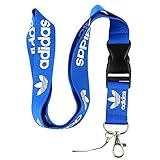 Blue & White Logo Keychain Key Chain Black Lanyard Clip with Webbing Strap Quick Release Buckle (PCK-014)