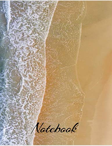 Notebook lined notebook journal - blue ocean watercolor version 1, 180 Pages, Large 8.5 x 11 inches