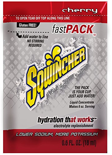 Sqwincher Fast Pack Liquid Concentrate Electrolyte Replacement Beverage Mix, Cherry 015301-CH (Pack of 200)