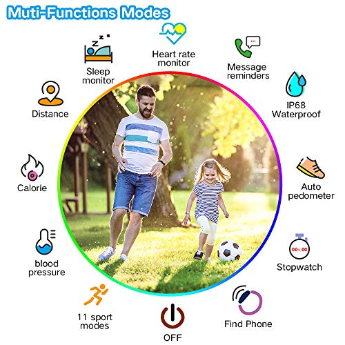Kberho Slim Fitness Tracker for Kids Women Men,Heart Rate Monitor,IP68 Waterproof Activity