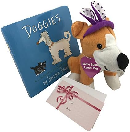 Plush Puppy Toy with Sandra Boynton Board Book Doggies Gift Set Bundle