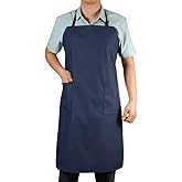 VWELL Waterproof Rubber Vinyl Apron W/ 2 Pockets - Lab Apron for DishWashing,Grooming