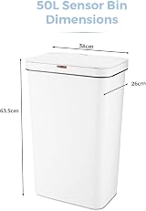 Tower T838005W Sensor Bin 50L White Battery Operated Retainer Ring view 8