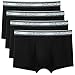 DAVID ARCHY Men's 4 Pack Cotton Underwear Soft Trunks with Fly (S, Black)