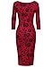 MUXXN Women's Vintage CrewNeck Rose Pattern Knitted Sweater Dress