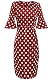 ANGVNS Women's Vintage Polka Dot Optical Illusion Bridesmaid Party Causal Dress