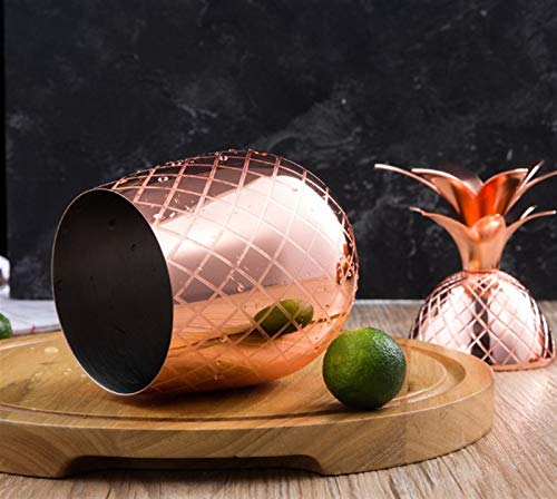 WAWAYU Kupferbecher, Pineapple Cup Edelstahl Pineapple Cup Metall Kupfer Cup kreative Persönlichkeit Modulation… – Bild 6
