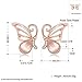 18k Rose Gold Plated Opal Butterfly Stud Earrings for Women Teen Girls Jewelry