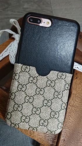 iPhone7/8 Plus -US Fast Deliver Guarantee FBA- Luxury PU Leather Card Slot Style Case Cover for Apple iPhone 7 Plus iPhone 8 Plus Only (Supreme Canvas)