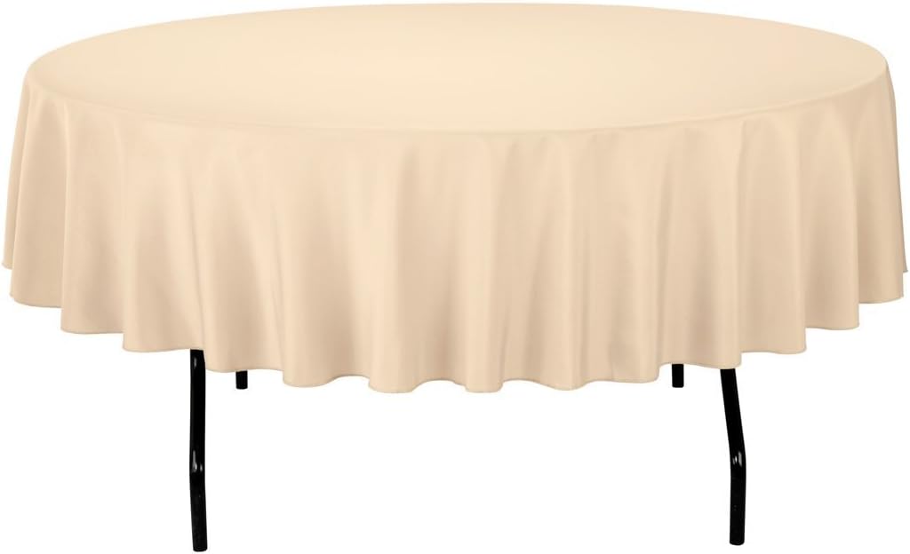 Tablecloth Polyester Round 72 Inch Beige By Broward Linens