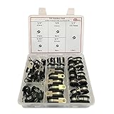 Cable Clamp,48pcs Rubber Cushion Insulated Clamp.Stainless Steel Metal Clamp (Assortment Kit 3)