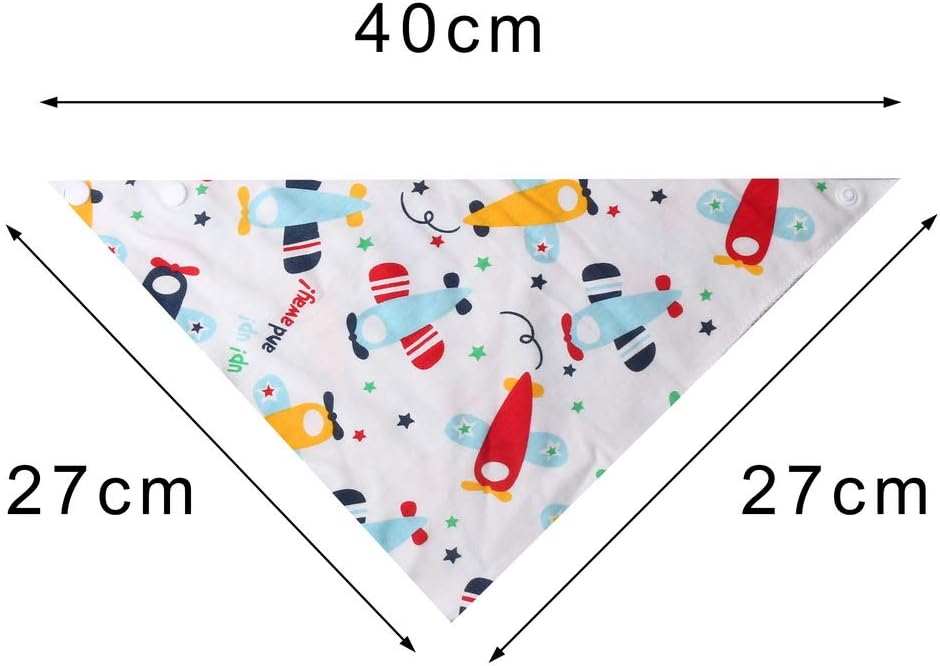 ZHIYE Toddler Infant Baby Bib 100% Cotton Absorbent Bandana Dribble Bib with Adjustable Snaps Saliva Towel Burp Cloth 10 Pcs Unisex - Image 4