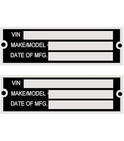 VIN SERIAL ID TAG PLATE DATA BLANK CAR TRUCK HOT ROD EQUIPMENT - 9
