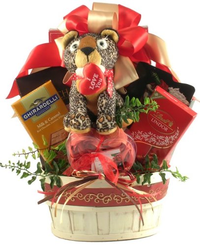 Valentine's Day Gift Basket with Ghirardelli and Lindt Chocolates