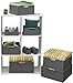 Sorbus Set of 9 Storage Baskets for Organizing, Mesh Hand-Woven Design, Linen Closet Organizers and Storage, Organizer Storage Baskets for Shelves, Variety Pack Organizers and Storage (Gray)