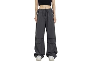 Rolanko Parachute Pants for Girls Y2K Cargo Trousers with Pockets Harajuku Jogger Pants Kids 4-14 Years
