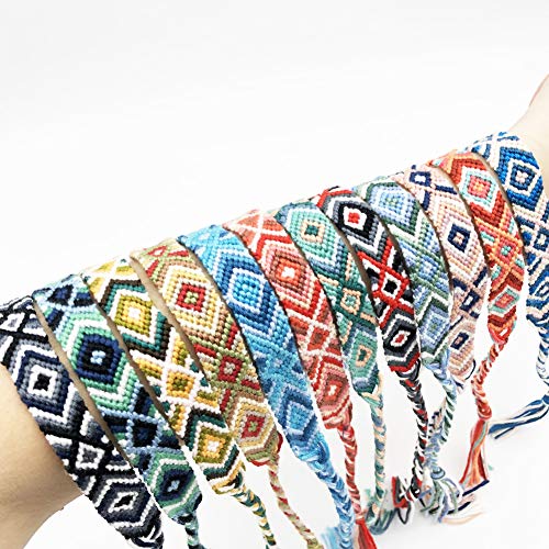 RIMOBUL Nepal Style Woven Friendship Bracelets - 12 Pack - Earth - Thumbnail 6