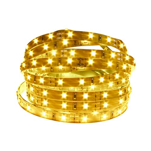 HOMELYLIFE 12V LED Strip Light Warm White SMD 2835 - Non-Waterproof 16.4Ft 300 LEDs Tape Lights for Home, Party, DIY Decor and More - Warm White Coating