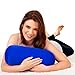 Squishy Deluxe Tube Microbead Bolster Pillow with Stay-Cool Fill & Silky Removable Cover, Flexible, Head, Neck & Back Support for Home & Away, Carrying Case, 13 x 6”, Purple