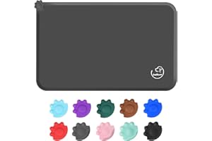Juqiboom Silicone Waterproof Dog Cat Pet Feeding Mats, Non Slip, Easy Clean Pet Dog Cat Bowl Mats Placemat (18.5" x 11.5") Grey