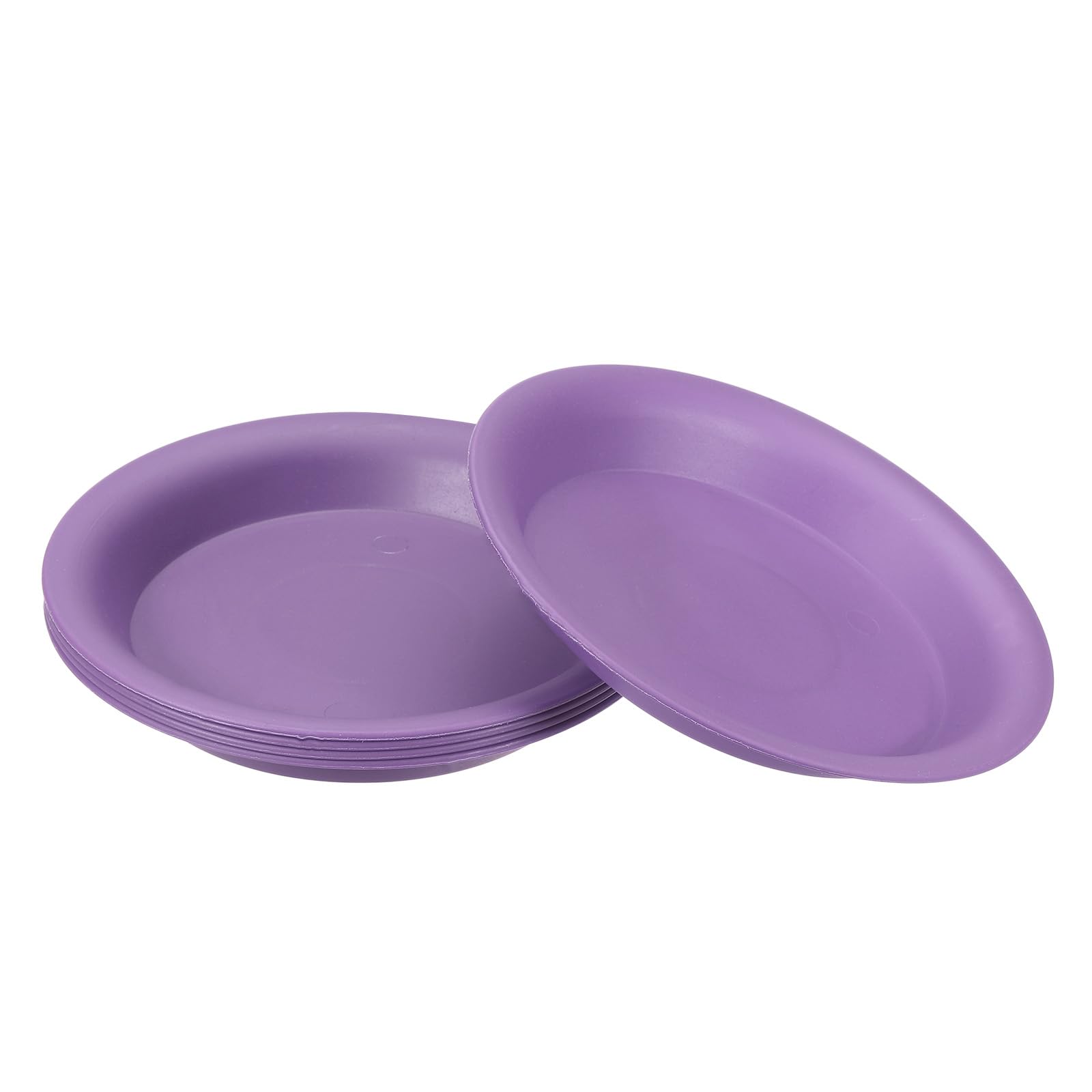 PATIKIL 6 Inch Plant Saucer Tray, 5 Pack Plastic Drip Tray Round Collects Excess Water Flower Pot Drainage Trays for Heavy Indoor Outdoor Pans, Purple